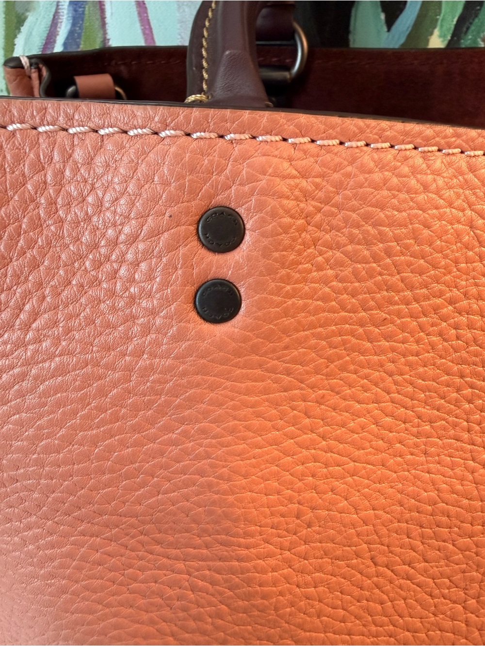 Rare Authentic COACH 1941 ROGUE 30 MELON & Oxblood Purse - Picture 5 of 16